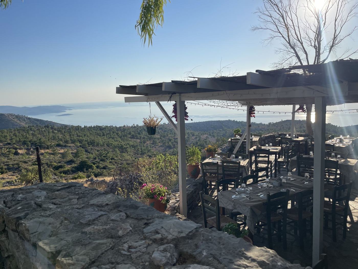 Taverna terrace with a sea view