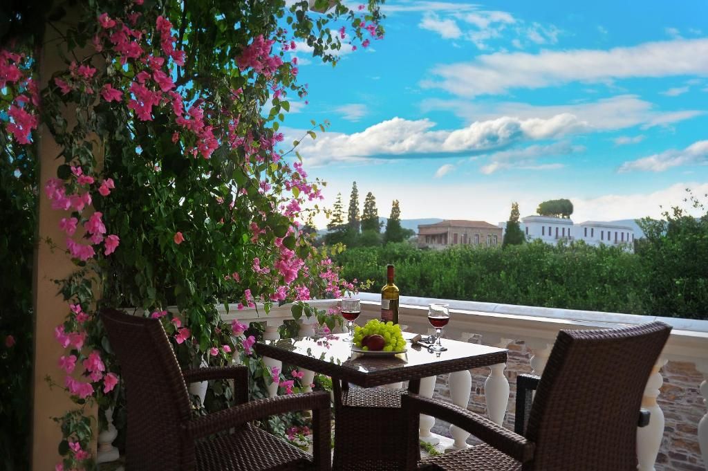 Upper terrace looking over the orchards